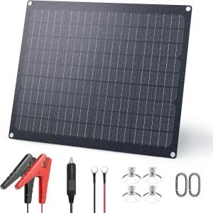 ZOUPW 20W 12V 태양열 배터리 충전기 지능형 충전 컨트롤러가 내장된 유지보수 트리클 카보트 해상 RV