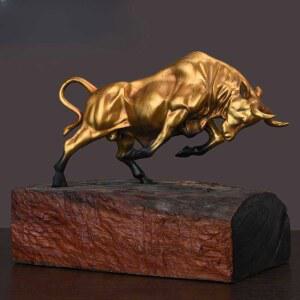 거실 사무실 황금 인테리어 장 황소 공예 상품 단일 동상