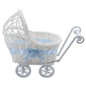 유모차 모형 라탄 나무색 바구니 샤크팡 꾸미기 꽃바구니 감성 등나무 장 꽃마차