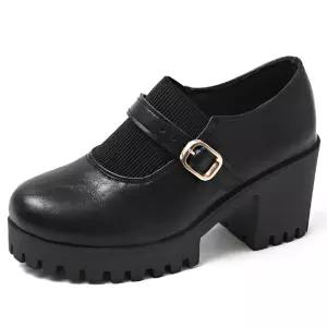 슬송렉샵 가을 여성 키작녀 하이힐 빅사이즈 통굽 펌프스 단화 로퍼 키높이 꾹3