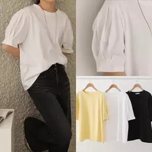 [하프클럽/]위쉬몰 LY 루팡주름루즈퍼프반팔티(Q808H603) 빅사이즈