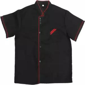 KALLORY 남녀 공용 반팔 셰프 코트 재킷 여성 남성용 셔츠 블랙