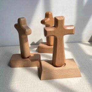 나무 십자가 원목 사무실 기독교 탁상용 교회