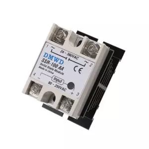 SSR-100AA 솔리드 스테이트 릴레이 AC에서 AC(입력 80-250V AC 출력 24-380V AC) 히트 싱크 100A