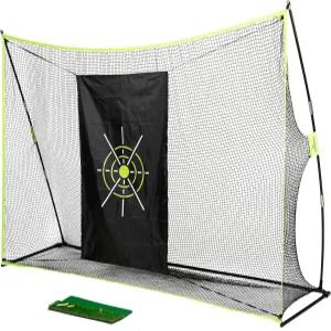 엘리트 육상 골프 연습용 매트 임팩트 타겟 러버 티 뒷마당 차고 실내용 캐리백이 포함된 네트 및 치핑