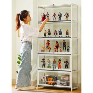 피규어전시장 화이트 투명캐비닛 보관장 80폭 쇼케이스 투명