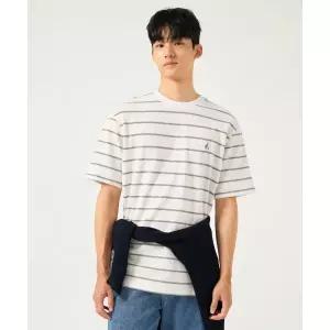빈폴 BEANPOLE MEN 스트라이프 반소매 레이어드 티셔츠 아이보리 BC5742C550 440546