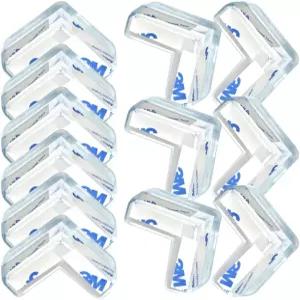 코너 가드 BLLNDX 12PCS 고내구성 접착 클리어 프로텍터 가구 침대 드레싱기 캐비닛 L자형 가장자리 범퍼용