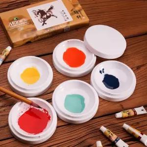 도자기 페인트 접시 화방용 아티스트 유화 원형 물감