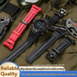 호환  카시오 G-shock GSW-H1000-1A 용 방수 스포츠 실리콘 시계 스트랩 블랙 레드 고무 시계 밴드 gsw-h10