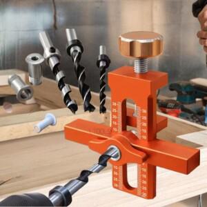 2in 1 알루미늄 합금 캐비닛 도어 설치 포지셔너 6/8/10mm 리바운더 펀치 장착 지그 패널