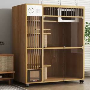 고양이 격리장 대형 호텔 하우스 케이지 애완동물 격리 원목 사육장 숨숨집 쉼터 다묘