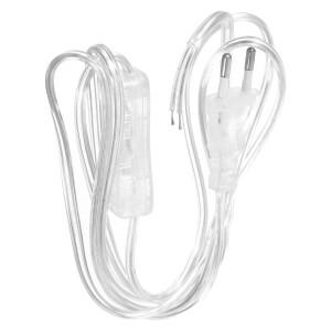 투명 유럽 플러그 전원 코드 연장 케이블 램프 교체 장식 조명용 전기 장비 용품