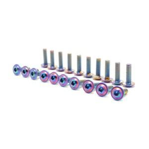 10pcs acabado azul de titanio 볼트 나사 검정색 304 스테인레스 스틸 장식 M6 x 20mm/M5 16mm 오토바이