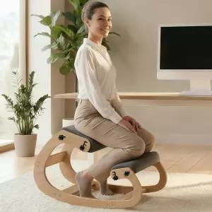 조절 가능한 좌석이 있는 NYPOT 인체공학적 무릎 꿇기 의자 - 자세 교정용 및 책상용 흔들기 가정 사무실용