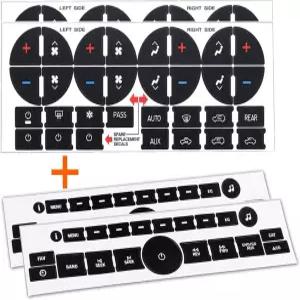 트레이더플러스 4PCS 교체용 SUV 트럭용 AC 컨트롤 대시 버튼 스티커