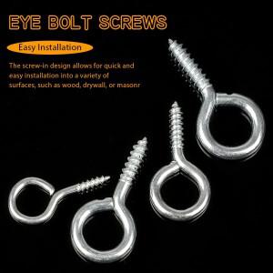 JUIDINTO 5~30개 양눈 셀프 태핑 나사 후크 1 # 2 3 4 5 6 8 10 12 14 16 아이핀 아일렛