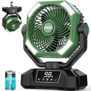 충전식 휴대용 20000MAH 진동 배터리 캠핑 3가지 색상 터치 LED 랜턴 텐트 실외 8가지 전원 스크린 타이밍 USB 사용 여행용 해변 5가지 속도 실내