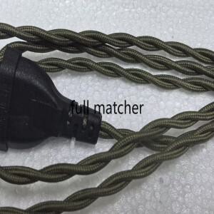 2m AC 220-250V 빈티지 직물 전원 코드 EU 플러그 버튼 스위치 포함