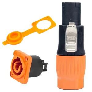 IP65 방수 20A 항공 플러그 3Pin XLR 전원 소켓 커넥터 Led 디스플레이 코드 케이블 무대 빔 라이트