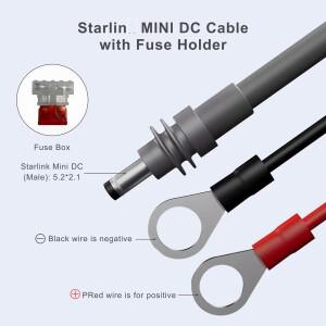 Starlink Mini 특정 전원 케이블 용 18AWG 자동차 퓨즈 홀더가있는 DIY 배선 연장 하네스 ATC/ATO DC 플러