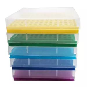 0.2ml 마이크로튜브용 PCR 튜브 랙 5개의 배열 팩 8개블루/라이트 블루/옐로우/퍼플/그린