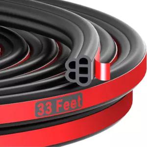 SOZATO 유니버설 자동차 도어 고무 씰 스트립 자가 접착 방음 웨더스트립 더블 레이어 5 홀 자동 핏 트럭