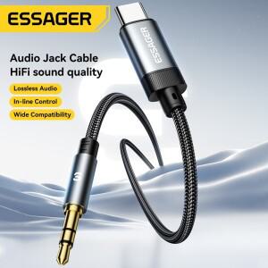 Essager USB 유형 C Aux 케이블 스피커 와이어 A/조명 3.5mm 잭 오디오 전화 자동차 헤드폰 PC 태블릿 TV