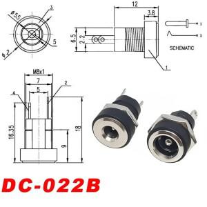 10 쌍 DC 전원 소켓 5.5x2.1mm 패널 마운트 플러그 암 잭 커넥터