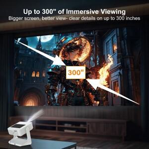 에푸오셈 A2pro 휴대용 4K 프로젝터 - 듀얼 스크린 안드로이드 터치 홈 시네마 게임 및 노래방