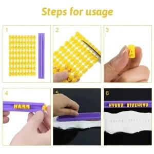 세라믹 아트 알파벳 숫자 글자 폴리머 클레이 도구 프레서 엠보서 몰드 실링 DIY 엠보싱 도자기 솔리드 로