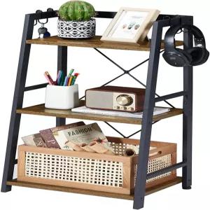 EYOCAL 3단 욕실 사다리 선반 스탠딩 타워 책장 거실 및 사무실용 독립형