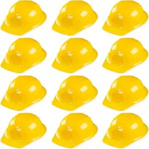 슈퍼 Z 아울렛 12팩 옐로우 건설 하드 모자 플라스틱 생일 파티 용품 노동자 세트 할로윈 코스튬 장난감
