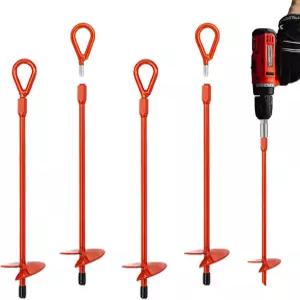 MAXCCINO 4팩 15인치 지상 앵커 캠핑 텐트 창고 스윙 세트 자동차 항구 캐노피 쉼터 강풍 트램펄린 앵커를