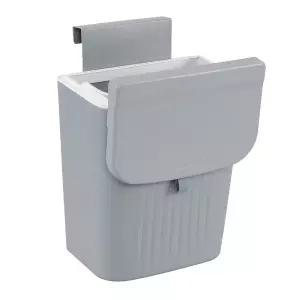 유미티 3.2갤런/12리터 플라스틱 주방 퇴비통 뚜껑 달린 쓰레기통 벽걸이 회색