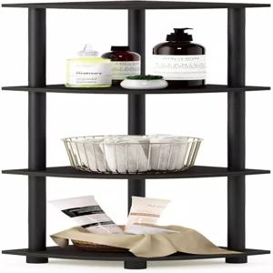 퓨리노 TURNN튜브 코너 선반 4단 책장 열린 선반이 있는 디스플레이 보관 정리 및 거실 홈 오피스 차고