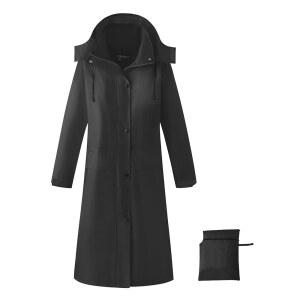 우본 여성용 레인코트 방수 후드 롱 레인 패커블 바람막이 캐주얼 재킷