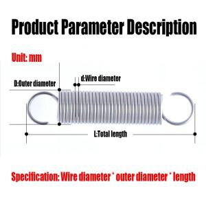 스테인레스 스틸 오픈 후크 장력 스프링 S 연장 코일 풀백 L = 70-300mm 와이어 직경 304, 1 개, 2 개