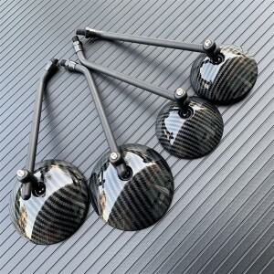 바이크 오토바이 탄소 섬유 페인트 백미러, 범용 사이드 라운드 10mm