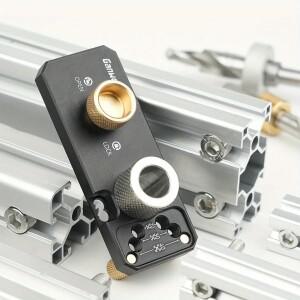 알루미늄 프로파일 트랙 드릴 가이드, 슬라이더 및 M10 카운터싱크 스텝 20 #30 #40 # 수직 펀처