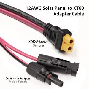 XT60 암-태양 전지 패널 커넥터 12AWG 전원 코드 에너지 저장 충전 케이블 태양계 액세서리
