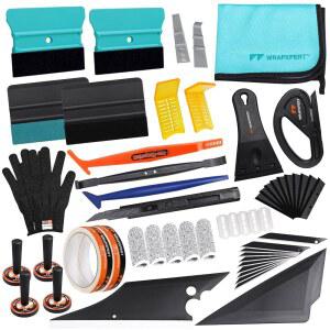 WRAPXpert 자동차 창문 필름 적용을 랩 키트 펠트 나이프 위한 도구 틴트 플라스틱 장갑 홀더 포함된 및 스크레이퍼 스퀴지 면도날 수건이