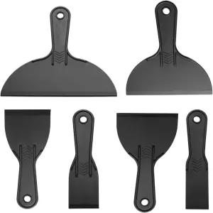 SQXBK 6PCS 플라스틱 벽지 스크레이퍼 퍼티 나이프 블랙 주걱 페인트 스퀴지 도구 어플리케이터 화이트워시