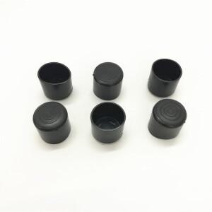 10pcs 검은 의자 테이블 피트 25mm 스틱 파이프 포스트 미끄럼 방지 튜브 엔드 커버 캡 바닥 보호기 패드