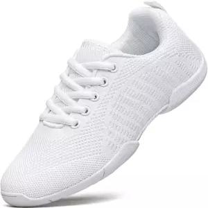 여자 청소년 치어리딩 슈즈 댄스 텀블링 스니커즈 체조 테니스 힙합 워킹 스니커즈를 위한 투오톰 화이트