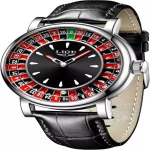 SACOSDING 남성용 시계 유니크 룰렛 스타일 쿼츠 아날로그 45MM 빅 페이스 합금 방수 발광 정교하고