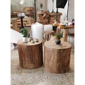 통나무 스툴 원형 현관 인테리어 벤치 보조의자 수납스툴 직경