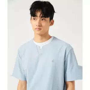 빈폴 BEANPOLE MEN 메쉬 슬릿넥 반소매 티셔츠 블루 BC5742C02P 440628