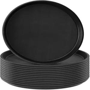 Tyle 12개 원형 서빙 트레이 11인치 미끄럼 방지 표면 서버 웨이트리스 음식 서비스 커피 레스토랑 바