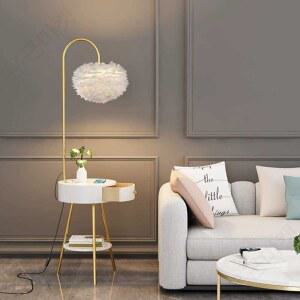 깃털 조명 스탠드 침실 플로어 협탁 무드등 테이블 장스탠드